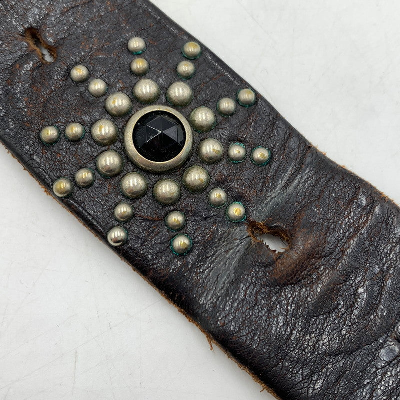 【現状渡し品】【メンズ】 HTC エイチ ティー シー FLOWER CARVING PEANUT BELT フラワーカービング ピーナッツベルト アクセサリー 205-260503-ko-14-tei サイズ：34 カラー：ブラック 万代Net店