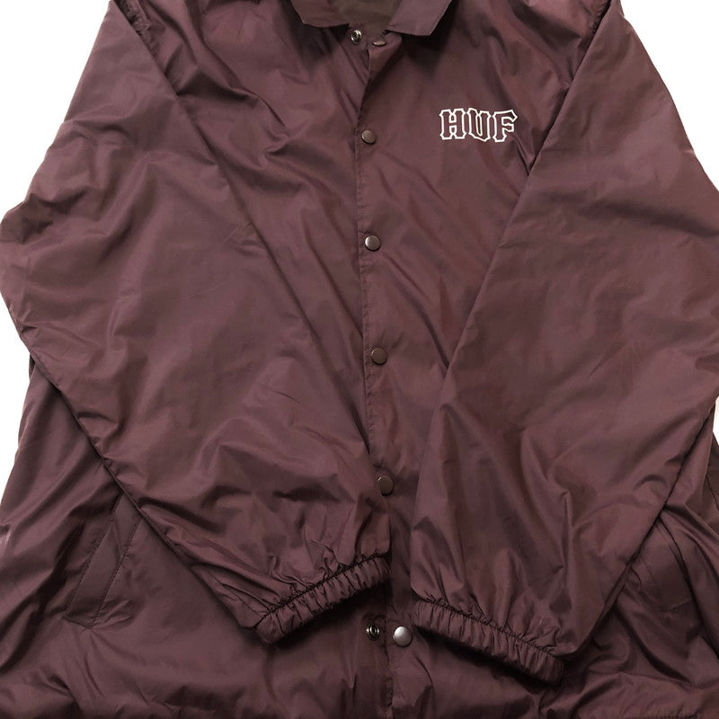 【中古品】【メンズ】 HUF ハフ SET H COACHES JACKET JK00390 セット エイチ コーチ ジャケット アウター 142-260702-sa-19-tei サイズ：XXL カラー：ボルドー 万代Net店