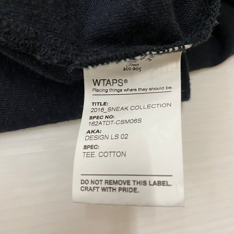 【中古品】【メンズ】 WTAPS ダブルタップス 16AW BONE L/S TEE 16ATDT-CSM06S ボーン ロングスリーブ Tシャツ 長袖 トップス 142-260413-ks-03-tei サイズ：M カラー：ブラック 万代Net店
