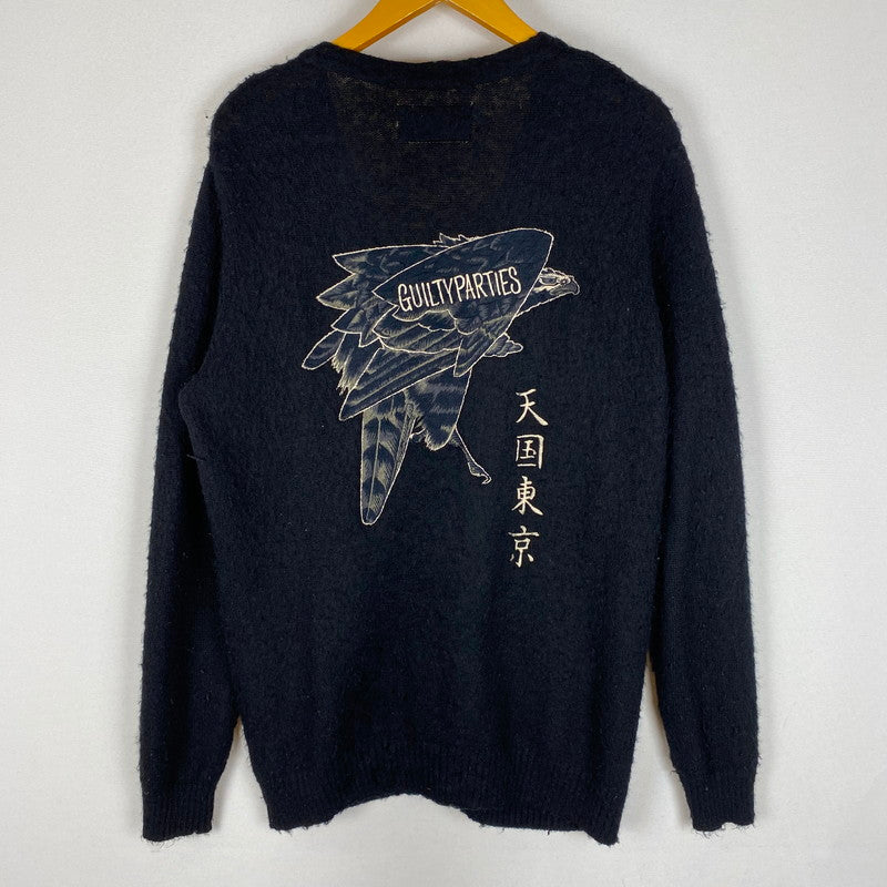 【中古品】【メンズ】 16AW EMBROIDERY BABY ALPACA KNIT CARDIGAN 16FW-WMK-KN22 エンブロイダリー ベビーアルパカ ニット カーディガン 長袖 トップス 140-260413-ks-05-fuzh サイズ：L カラー：ブラック 万代Net店