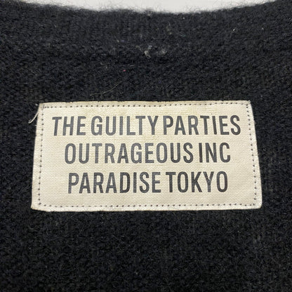 【中古品】【メンズ】 16AW EMBROIDERY BABY ALPACA KNIT CARDIGAN 16FW-WMK-KN22 エンブロイダリー ベビーアルパカ ニット カーディガン 長袖 トップス 140-260413-ks-05-fuzh サイズ：L カラー：ブラック 万代Net店