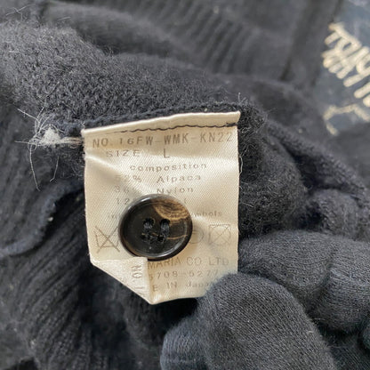 【中古品】【メンズ】 16AW EMBROIDERY BABY ALPACA KNIT CARDIGAN 16FW-WMK-KN22 エンブロイダリー ベビーアルパカ ニット カーディガン 長袖 トップス 140-260413-ks-05-fuzh サイズ：L カラー：ブラック 万代Net店
