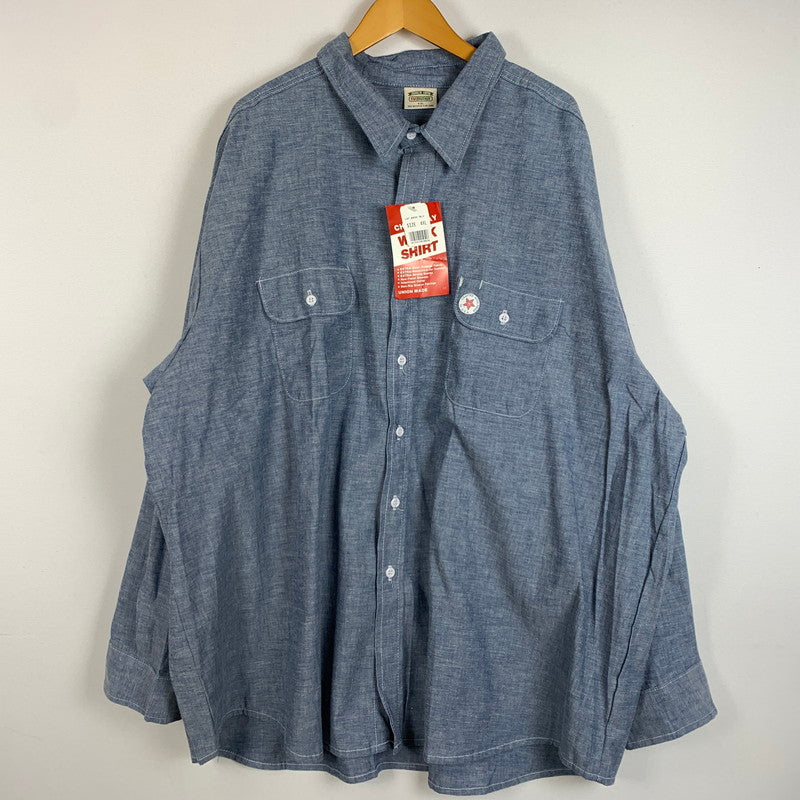 【中古品】【メンズ】 FIVE BROTHER ファイブブラザー 90's WORK L/S SHIRT 90年代 ワーク ロングスリーブ シャツ トップス ビッグシルエットシャツ 145-260419-ko-21-tei サイズ：4XL カラー：インディゴ 万代Net店