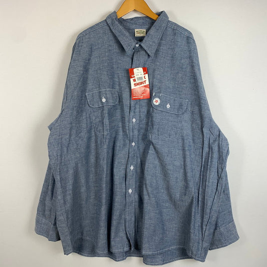【中古品】【メンズ】 FIVE BROTHER ファイブブラザー 90's WORK L/S SHIRT 90年代 ワーク ロングスリーブ シャツ トップス ビッグシルエットシャツ 145-260419-ko-21-tei サイズ：4XL カラー：インディゴ 万代Net店