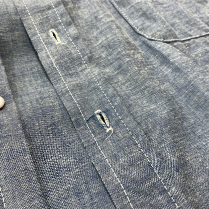 【中古品】【メンズ】 FIVE BROTHER ファイブブラザー 90's WORK L/S SHIRT 90年代 ワーク ロングスリーブ シャツ トップス ビッグシルエットシャツ 145-260419-ko-21-tei サイズ：4XL カラー：インディゴ 万代Net店