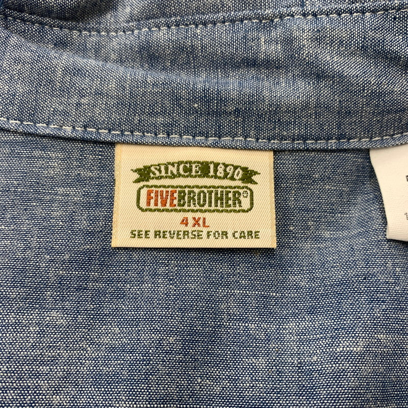 【中古品】【メンズ】 FIVE BROTHER ファイブブラザー 90's WORK L/S SHIRT 90年代 ワーク ロングスリーブ シャツ トップス ビッグシルエットシャツ 145-260419-ko-21-tei サイズ：4XL カラー：インディゴ 万代Net店