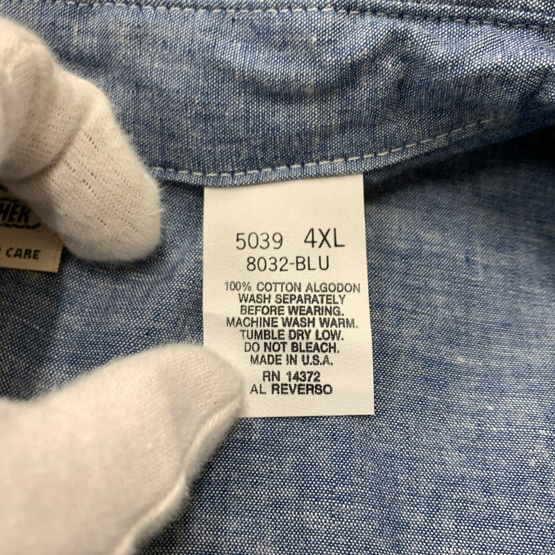 【中古品】【メンズ】 FIVE BROTHER ファイブブラザー 90's WORK L/S SHIRT 90年代 ワーク ロングスリーブ シャツ トップス ビッグシルエットシャツ 145-260419-ko-21-tei サイズ：4XL カラー：インディゴ 万代Net店