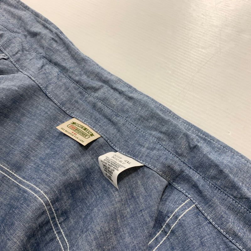 【中古品】【メンズ】 FIVE BROTHER ファイブブラザー 90's WORK L/S SHIRT 90年代 ワーク ロングスリーブ シャツ トップス ビッグシルエットシャツ 145-260419-ko-21-tei サイズ：4XL カラー：インディゴ 万代Net店