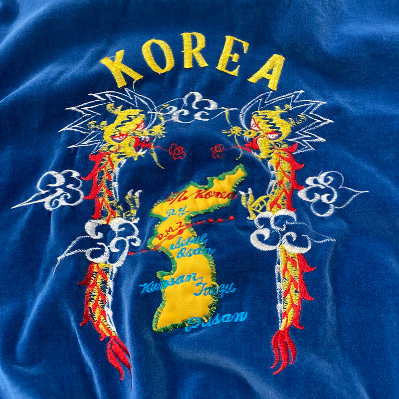 【中古品】【メンズ】 USED 70's VELOUR STADIUM JACKET VINTAGE 70年代 ベロア スタジアムジャケット アウター ヴィンテージ スーベニアジャケット 145-260418-ks-05-tei サイズ：表記サイズ無し カラー：ブルー 万代Net店