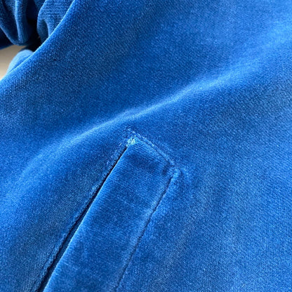 【中古品】【メンズ】 USED 70's VELOUR STADIUM JACKET VINTAGE 70年代 ベロア スタジアムジャケット アウター ヴィンテージ スーベニアジャケット 145-260418-ks-05-tei サイズ：表記サイズ無し カラー：ブルー 万代Net店
