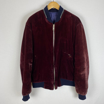 【ジャンク品】【メンズ】 USED 50's VELOUR STADIUM JACKET VINTAGE 50年代 ベロア スタジアム ジャケット アウター ヴィンテージ スーベニアジャケット 145-260418-ks-06-tei サイズ：表記サイズ無し カラー：ボルドー 万代Net店