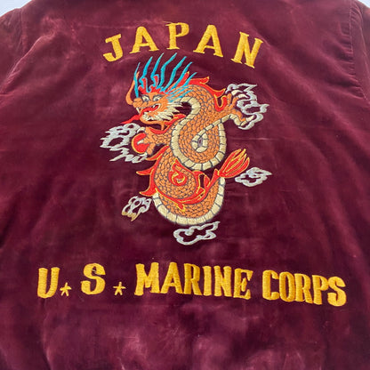 【ジャンク品】【メンズ】 USED 50's VELOUR STADIUM JACKET VINTAGE 50年代 ベロア スタジアム ジャケット アウター ヴィンテージ スーベニアジャケット 145-260418-ks-06-tei サイズ：表記サイズ無し カラー：ボルドー 万代Net店