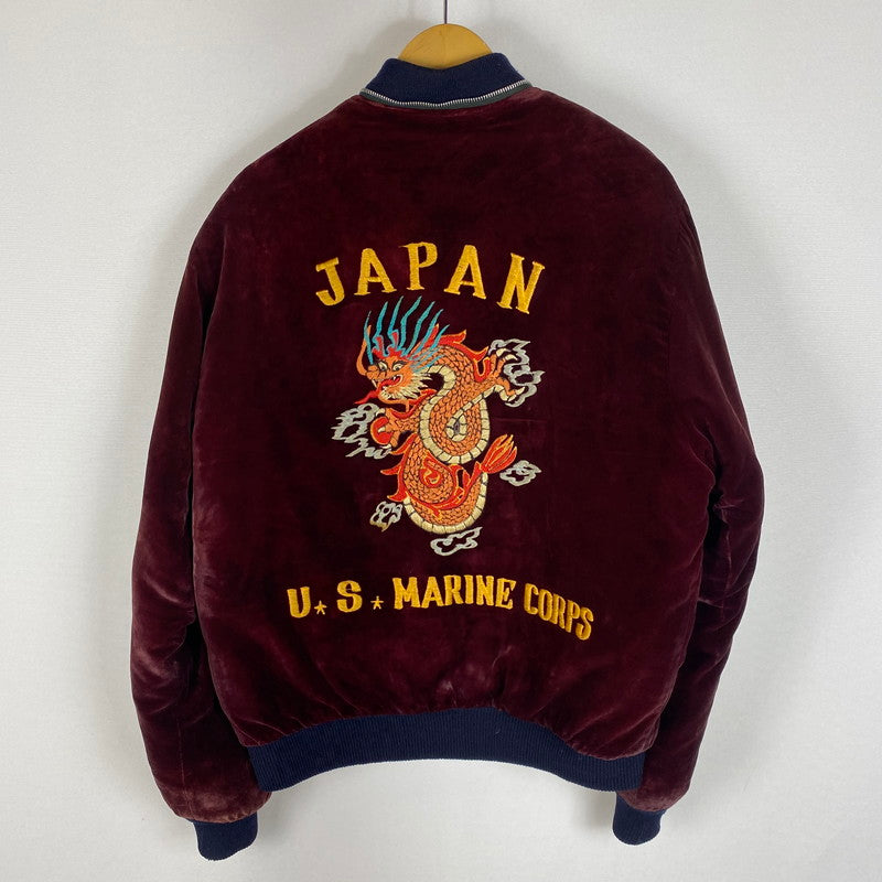 【ジャンク品】【メンズ】 USED 50's VELOUR STADIUM JACKET VINTAGE 50年代 ベロア スタジアム ジャケット アウター ヴィンテージ スーベニアジャケット 145-260418-ks-06-tei サイズ：表記サイズ無し カラー：ボルドー 万代Net店