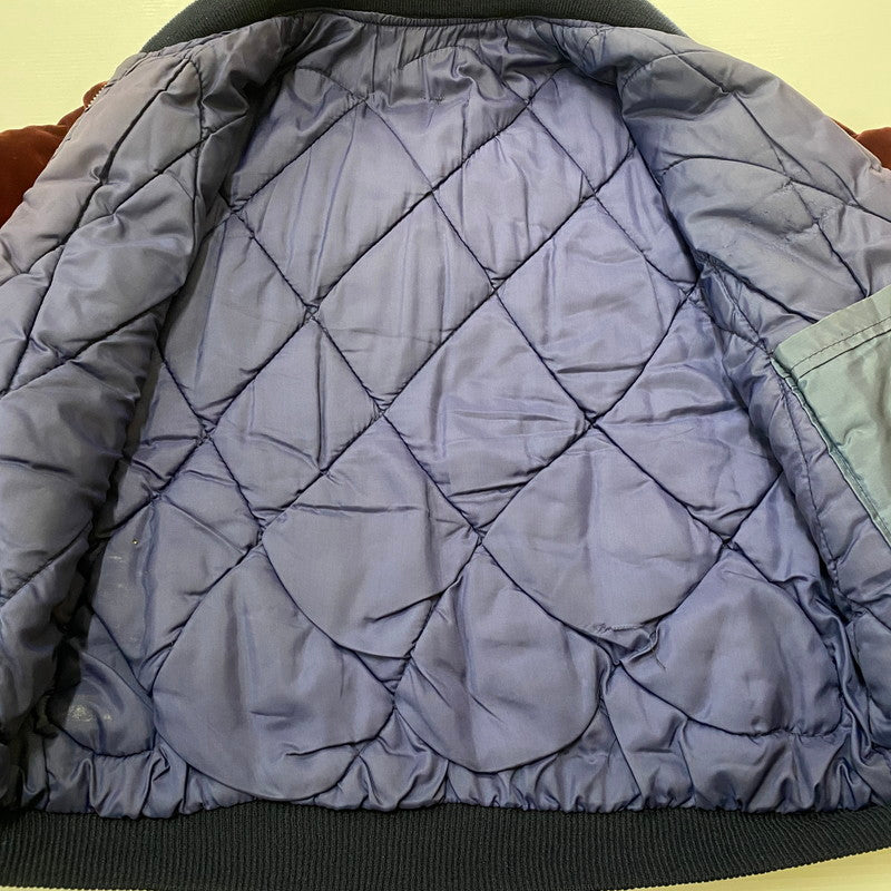 【ジャンク品】【メンズ】 USED 50's VELOUR STADIUM JACKET VINTAGE 50年代 ベロア スタジアム ジャケット アウター ヴィンテージ スーベニアジャケット 145-260418-ks-06-tei サイズ：表記サイズ無し カラー：ボルドー 万代Net店