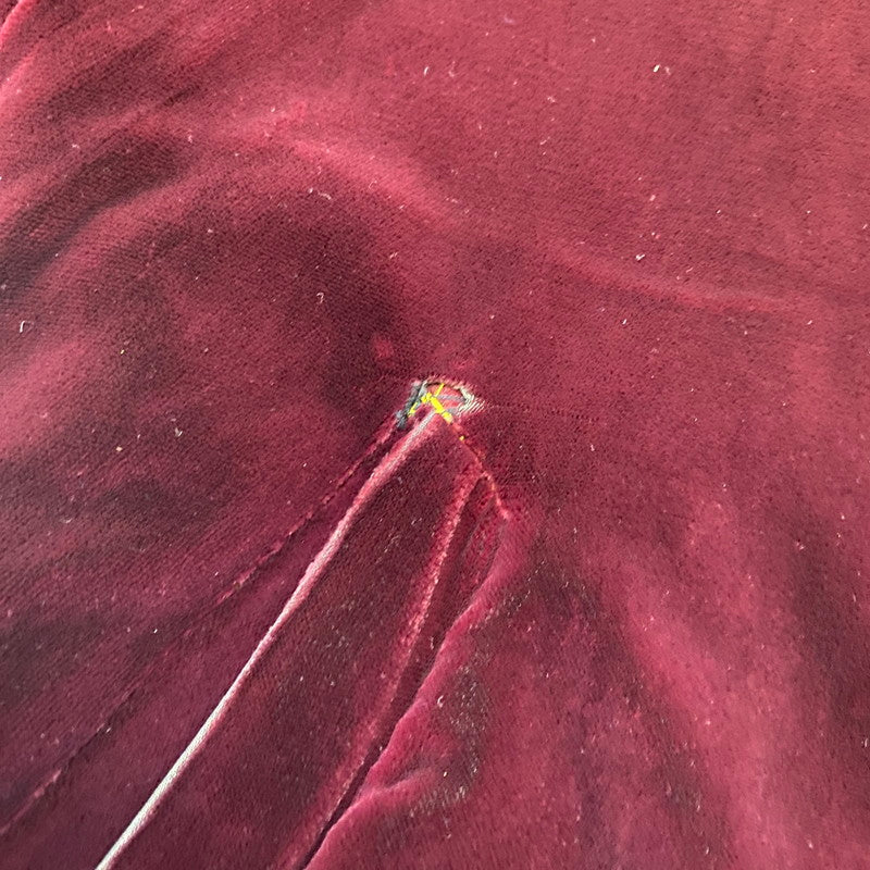 【ジャンク品】【メンズ】 USED 50's VELOUR STADIUM JACKET VINTAGE 50年代 ベロア スタジアム ジャケット アウター ヴィンテージ スーベニアジャケット 145-260418-ks-06-tei サイズ：表記サイズ無し カラー：ボルドー 万代Net店