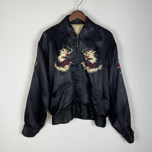 【中古品】【メンズ】 USED 50's SOUVENIR JACKET VINTAGE 50年代 スーベニア ジャケット アウター ヴィンテージ 145-260420-KS-02-tei サイズ：表記サイズ無し カラー：ブラック 万代Net店