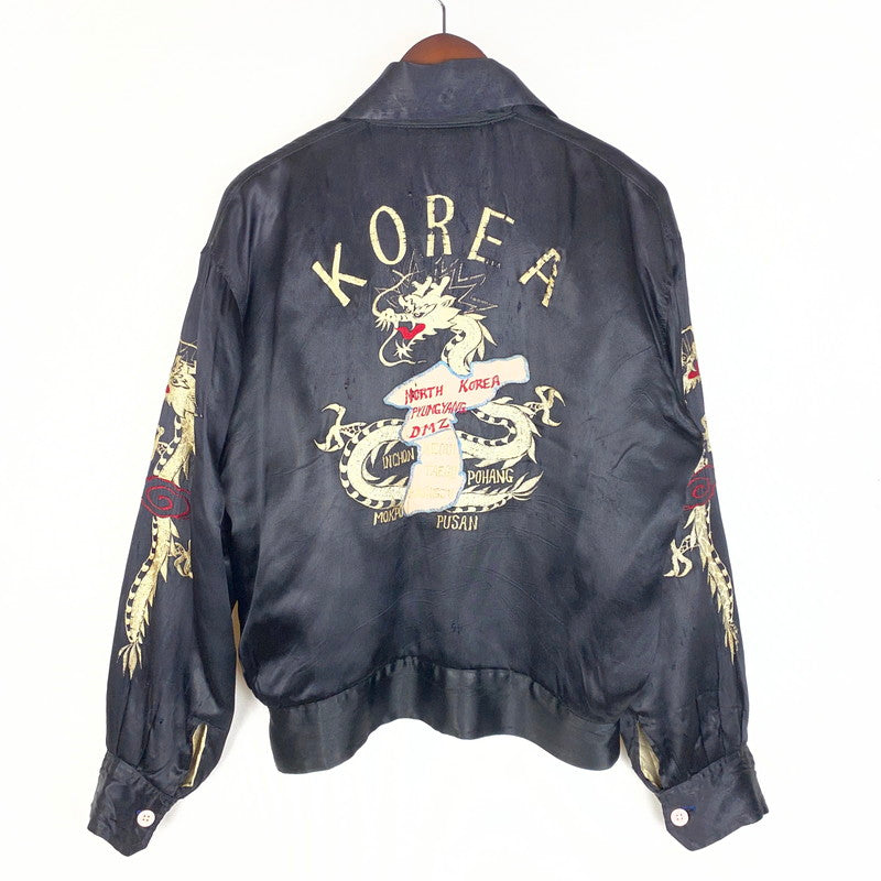 【中古品】【メンズ】 USED 50's SOUVENIR JACKET VINTAGE 50年代 スーベニア ジャケット アウター ヴィンテージ 145-260420-KS-02-tei サイズ：表記サイズ無し カラー：ブラック 万代Net店