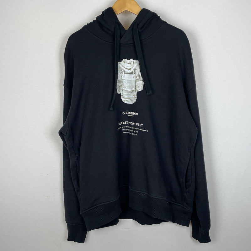 【中古品】【メンズ】 G-STAR RAW ジースター ロウ BULLET PROOF VEST HOODIE ブレット プルーフ ベスト フーディ 長袖 トップス プルオーバーパーカー 147-260830-sa-15-tei サイズ：L カラー：ブラック 万代Net店
