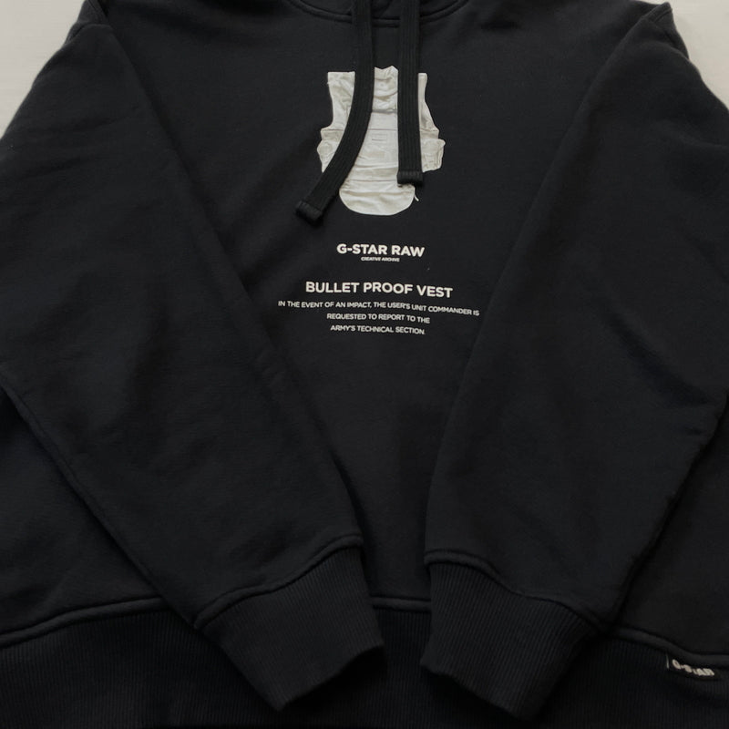 【中古品】【メンズ】 G-STAR RAW ジースター ロウ BULLET PROOF VEST HOODIE ブレット プルーフ ベスト フーディ 長袖 トップス プルオーバーパーカー 147-260830-sa-15-tei サイズ：L カラー：ブラック 万代Net店