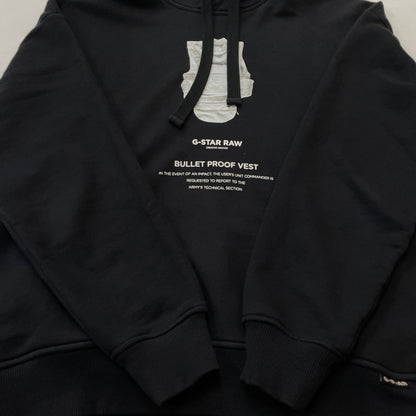 【中古品】【メンズ】 G-STAR RAW ジースター ロウ BULLET PROOF VEST HOODIE ブレット プルーフ ベスト フーディ 長袖 トップス プルオーバーパーカー 147-260830-sa-15-tei サイズ：L カラー：ブラック 万代Net店
