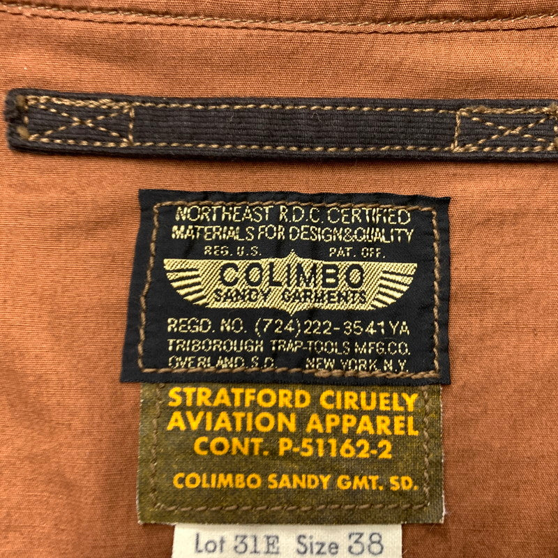 【中古品】【メンズ】 COLIMBO コリンボ ABERDEEN AERO JACKET PLAIN JUNGLE CLOTH A-2 TYPE P-51162-2 アバディーン エアロジャケット アウター ブルゾン 145-260410-ko-21-tei サイズ：38 カラー：ブラウン 万代Net店