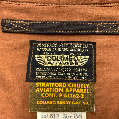 【中古品】【メンズ】 COLIMBO コリンボ ABERDEEN AERO JACKET PLAIN JUNGLE CLOTH A-2 TYPE P-51162-2 アバディーン エアロジャケット アウター ブルゾン 145-260410-ko-21-tei サイズ：38 カラー：ブラウン 万代Net店