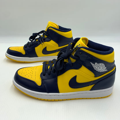 【中古品】【メンズ】 NIKE ナイキ AIR JORDAN 1 MID MICHIGAN エアジョーダン1 ミッド スニーカー 靴 シューズ 160-260711-ko-04-tei サイズ：27.5cm カラー：イエローネイビー 万代Net店