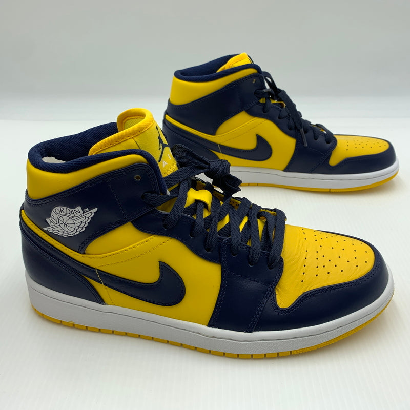【中古品】【メンズ】 NIKE ナイキ AIR JORDAN 1 MID MICHIGAN エアジョーダン1 ミッド スニーカー 靴 シューズ 160-260711-ko-04-tei サイズ：27.5cm カラー：イエローネイビー 万代Net店
