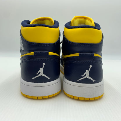 【中古品】【メンズ】 NIKE ナイキ AIR JORDAN 1 MID MICHIGAN エアジョーダン1 ミッド スニーカー 靴 シューズ 160-260711-ko-04-tei サイズ：27.5cm カラー：イエローネイビー 万代Net店