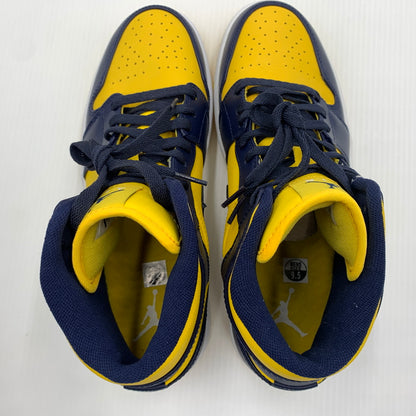 【中古品】【メンズ】 NIKE ナイキ AIR JORDAN 1 MID MICHIGAN エアジョーダン1 ミッド スニーカー 靴 シューズ 160-260711-ko-04-tei サイズ：27.5cm カラー：イエローネイビー 万代Net店