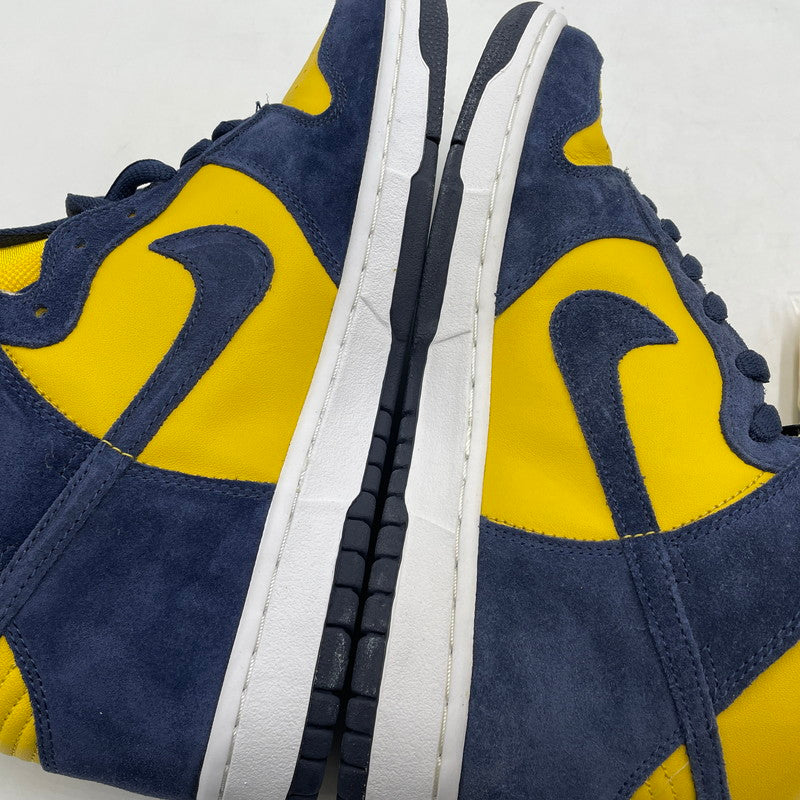 【中古品】【メンズ】 NIKE SB ナイキ スケートボーディング 05年製 DUNK HIGH 20TH ANNIVERSARY "MICHIGAN" 305050-741 ダンク ハイ 20周年記念 ミシガン スニーカー 靴 シューズ 160-260415-yo-01-tei サイズ：27cm カラー：イエロー/ネイビー 万代Net店