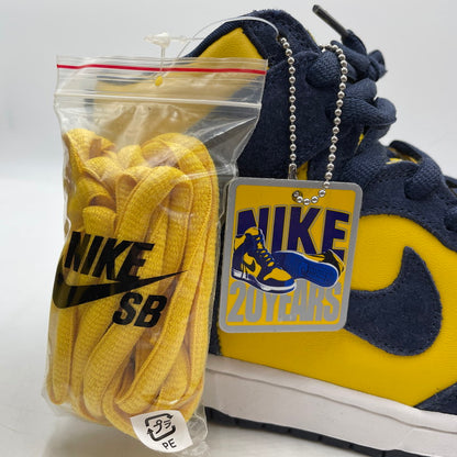 【中古品】【メンズ】 NIKE SB ナイキ スケートボーディング 05年製 DUNK HIGH 20TH ANNIVERSARY "MICHIGAN" 305050-741 ダンク ハイ 20周年記念 ミシガン スニーカー 靴 シューズ 160-260415-yo-01-tei サイズ：27cm カラー：イエロー/ネイビー 万代Net店