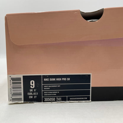 【中古品】【メンズ】 NIKE SB ナイキ スケートボーディング 05年製 DUNK HIGH 20TH ANNIVERSARY "MICHIGAN" 305050-741 ダンク ハイ 20周年記念 ミシガン スニーカー 靴 シューズ 160-260415-yo-01-tei サイズ：27cm カラー：イエロー/ネイビー 万代Net店