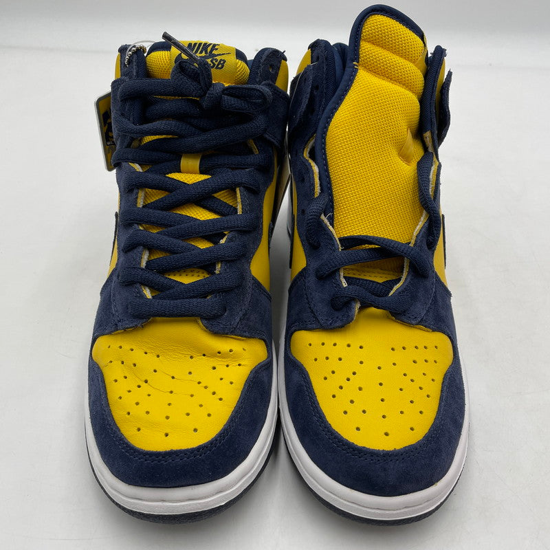 【中古品】【メンズ】 NIKE SB ナイキ スケートボーディング 05年製 DUNK HIGH 20TH ANNIVERSARY "MICHIGAN" 305050-741 ダンク ハイ 20周年記念 ミシガン スニーカー 靴 シューズ 160-260415-yo-01-tei サイズ：27cm カラー：イエロー/ネイビー 万代Net店
