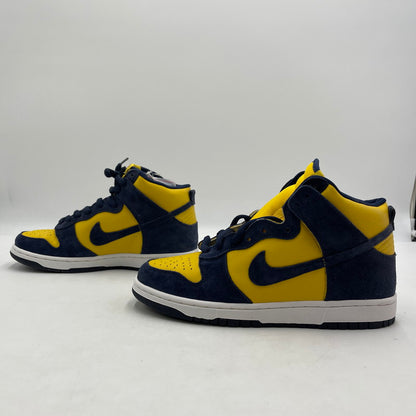 【中古品】【メンズ】 NIKE SB ナイキ スケートボーディング 05年製 DUNK HIGH 20TH ANNIVERSARY "MICHIGAN" 305050-741 ダンク ハイ 20周年記念 ミシガン スニーカー 靴 シューズ 160-260415-yo-01-tei サイズ：27cm カラー：イエロー/ネイビー 万代Net店