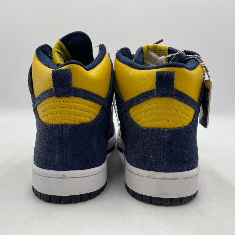 【中古品】【メンズ】 NIKE SB ナイキ スケートボーディング 05年製 DUNK HIGH 20TH ANNIVERSARY "MICHIGAN" 305050-741 ダンク ハイ 20周年記念 ミシガン スニーカー 靴 シューズ 160-260415-yo-01-tei サイズ：27cm カラー：イエロー/ネイビー 万代Net店