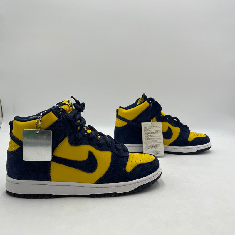 【中古品】【メンズ】 NIKE SB ナイキ スケートボーディング 05年製 DUNK HIGH 20TH ANNIVERSARY "MICHIGAN" 305050-741 ダンク ハイ 20周年記念 ミシガン スニーカー 靴 シューズ 160-260415-yo-01-tei サイズ：27cm カラー：イエロー/ネイビー 万代Net店
