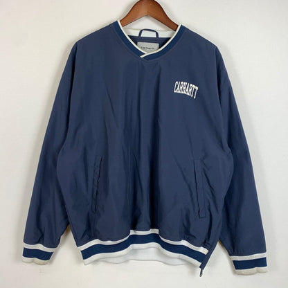 【中古品】【メンズ】 Carhartt WIP カーハートワークインプログレス DIVISION SCRIPT COACH PULLOVER I023625 ディビジョン スクリプト コーチプルオーバー アウター コーチジャケット 145-260419-ko-15-fuzh サイズ：M カラー：ネイビー 万代Net店