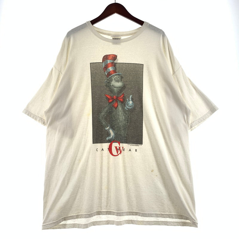 【中古品】【メンズ】 TULTEX タルテックス 90's DR SEUSS THE CAT IN THE HAT PRINT TEE 90年代 ドクタースース キャットインザハット プリント Tシャツ 半袖 トップス 145-260703-yo-03-tei サイズ：2XL カラー：ホワイト 万代Net店