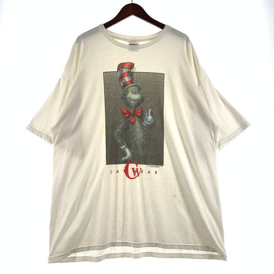 【中古品】【メンズ】 TULTEX タルテックス 90's DR SEUSS THE CAT IN THE HAT PRINT TEE 90年代 ドクタースース キャットインザハット プリント Tシャツ 半袖 トップス 145-260703-yo-03-tei サイズ：2XL カラー：ホワイト 万代Net店