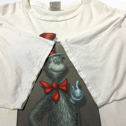 【中古品】【メンズ】 TULTEX タルテックス 90's DR SEUSS THE CAT IN THE HAT PRINT TEE 90年代 ドクタースース キャットインザハット プリント Tシャツ 半袖 トップス 145-260703-yo-03-tei サイズ：2XL カラー：ホワイト 万代Net店