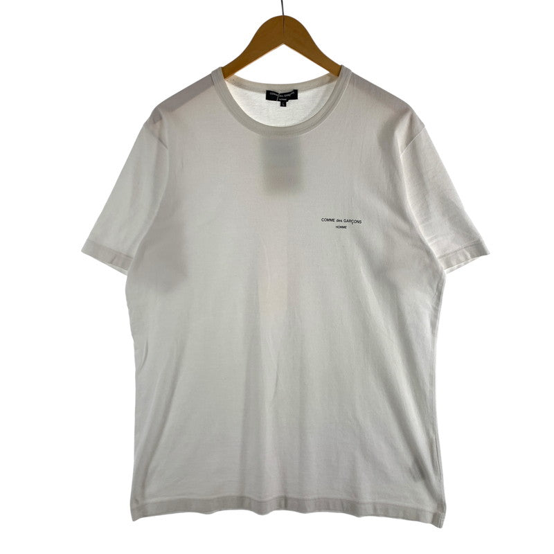 【中古品】【メンズ】 COMME DES GARCONS HOMME LOGO コムデギャルソン オム ロゴ 半袖Tシャツ カットソー ブランド 古着 140-260614-gm-27-fuz サイズ：L カラー：ホワイト 万代Net店