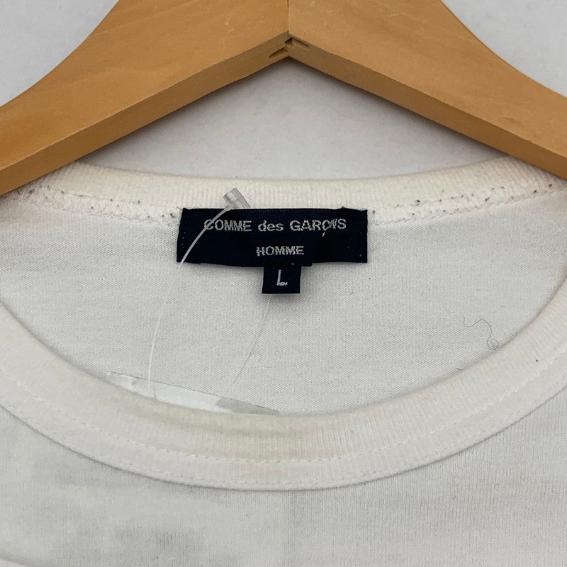 【中古品】【メンズ】 COMME DES GARCONS HOMME LOGO コムデギャルソン オム ロゴ 半袖Tシャツ カットソー ブランド 古着 140-260614-gm-27-fuz サイズ：L カラー：ホワイト 万代Net店
