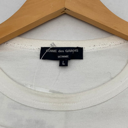 【中古品】【メンズ】 COMME DES GARCONS HOMME LOGO コムデギャルソン オム ロゴ 半袖Tシャツ カットソー ブランド 古着 140-260614-gm-27-fuz サイズ：L カラー：ホワイト 万代Net店