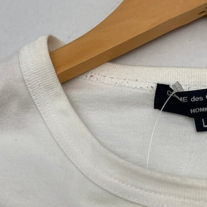 【中古品】【メンズ】 COMME DES GARCONS HOMME LOGO コムデギャルソン オム ロゴ 半袖Tシャツ カットソー ブランド 古着 140-260614-gm-27-fuz サイズ：L カラー：ホワイト 万代Net店