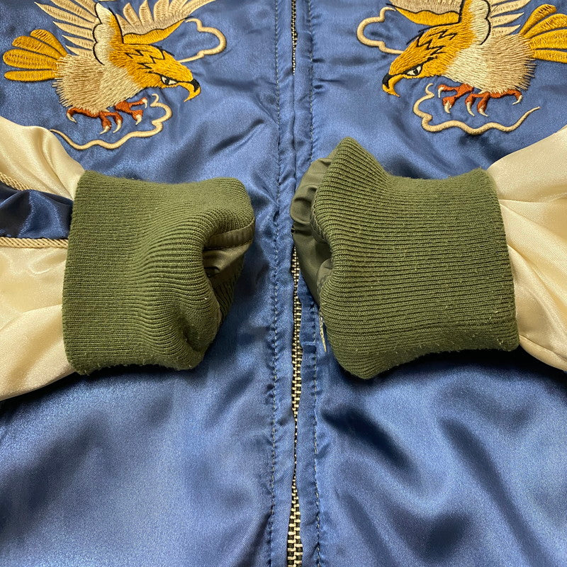 【中古品】【メンズ】 ALPHA INDUSTRIES アルファ インダストリーズ REVERSIBLE SOUVENIR JACKET TA1173-042 リバーシブル スーべニア ジャケット ライトアウター スカジャン 145-260422-ks-08-tei サイズ：S カラー：ブルー 万代Net店