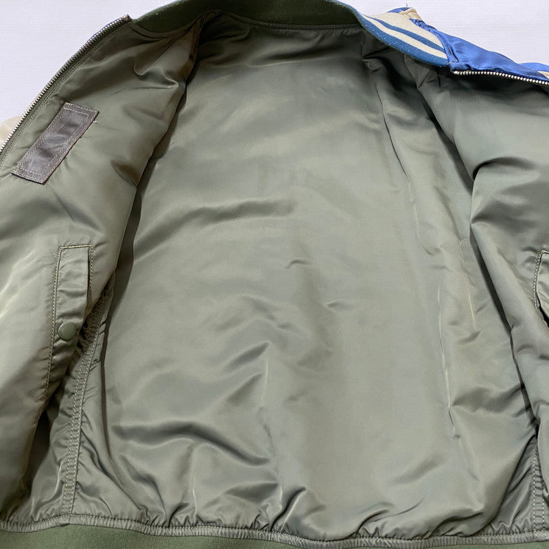 【中古品】【メンズ】 ALPHA INDUSTRIES アルファ インダストリーズ REVERSIBLE SOUVENIR JACKET TA1173-042 リバーシブル スーべニア ジャケット ライトアウター スカジャン 145-260422-ks-08-tei サイズ：S カラー：ブルー 万代Net店
