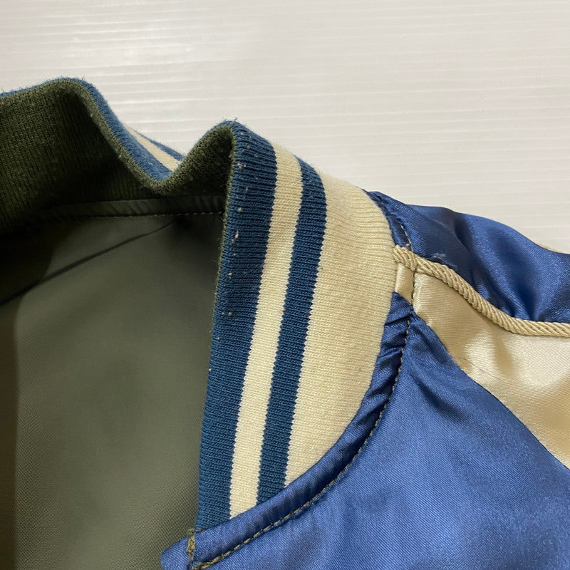 【中古品】【メンズ】 ALPHA INDUSTRIES アルファ インダストリーズ REVERSIBLE SOUVENIR JACKET TA1173-042 リバーシブル スーべニア ジャケット ライトアウター スカジャン 145-260422-ks-08-tei サイズ：S カラー：ブルー 万代Net店