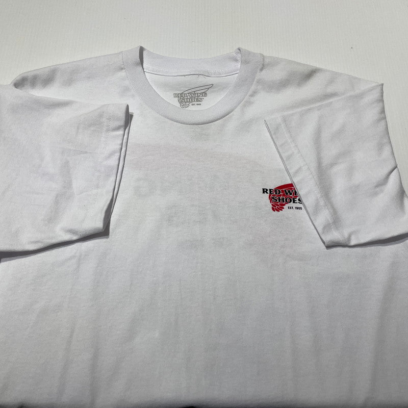 【中古品】【メンズ】 REDWING レッド ウィング LOGO TEE ロゴ Tシャツ 半袖 トップス 145-260801-sa-04-tei サイズ：L カラー：ホワイト 万代Net店