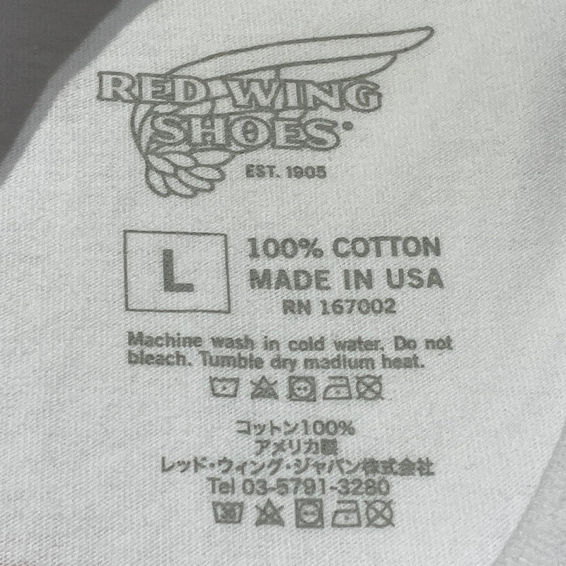 【中古品】【メンズ】 REDWING レッド ウィング LOGO TEE ロゴ Tシャツ 半袖 トップス 145-260801-sa-04-tei サイズ：L カラー：ホワイト 万代Net店